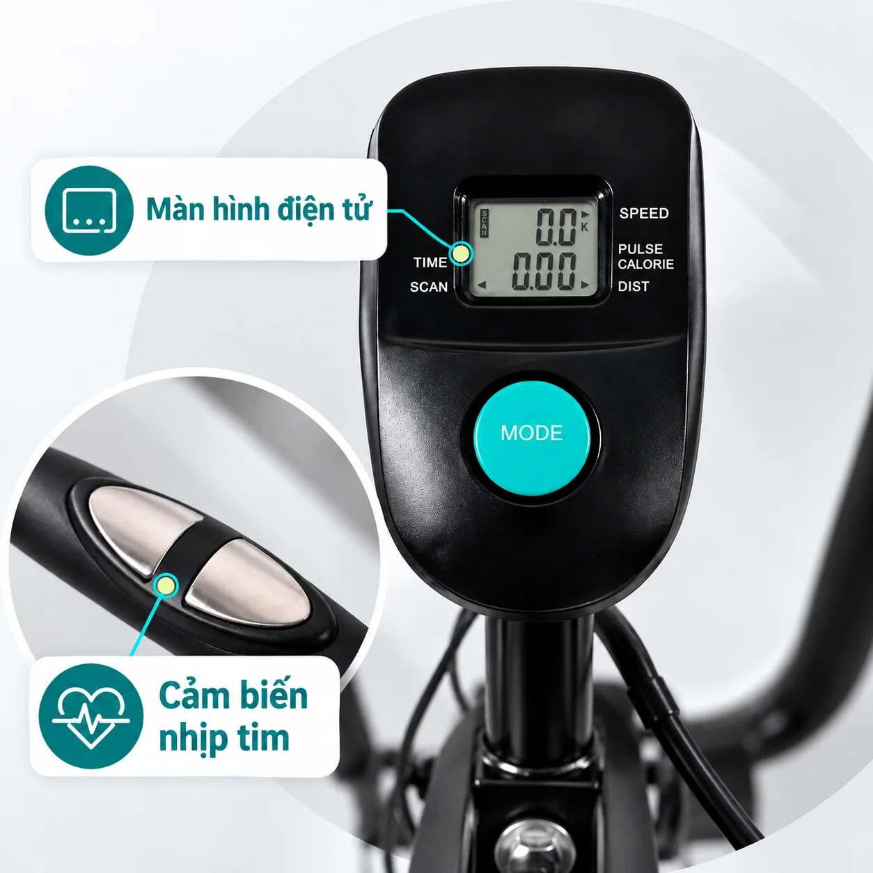 Xe Đạp Tập Toàn Thân Tại Nhà PowerRide X7 – Tay Chân Liên Hoàn Màn hình và cảm biến nhịp tim PowerRide X7